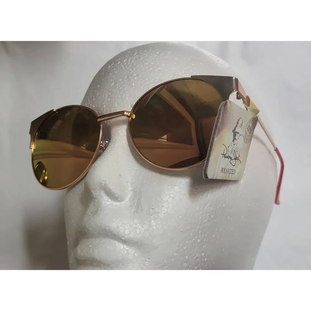 Panama Jack Polarized Mirrored Rose Gold Aviator Cat Eye Sunglasses New 100% Uv